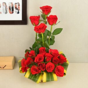 Basket Of Red Roses “Stay young and Beautiful”