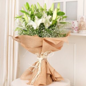 Bouquet Of White Lilies ‘Peace’