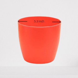 5.3 inch Round Plastic Planter (Red) – set of 6