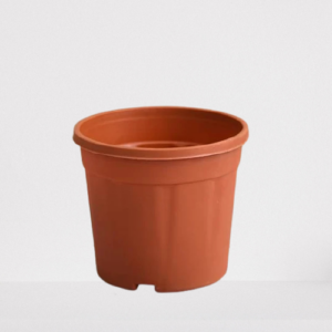 12 inch Round Plastic Pots (Terracotta) – set of 6