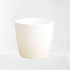 12 inch Round Plastic Planters (White)