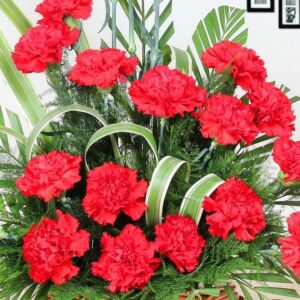 Red Carnations Basket “Heartfelt Wishes”