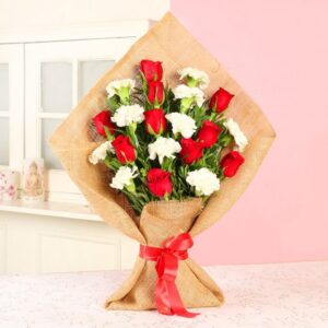 Mix Bouquet Of Carnations N Roses “Loved Ones”