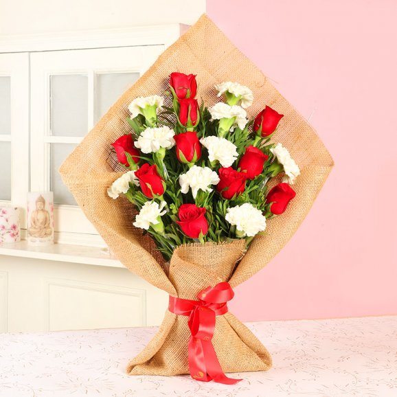 Mix Bouquet Of Carnations N Roses Loved Ones Online Plants