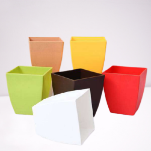 4.7 inch (12 cm) Chatura Plastic Pots (Mix Color) – Set of 6