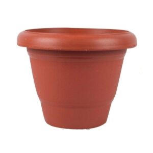 10 inch Round Plastic Pots(Brown) – set of 5