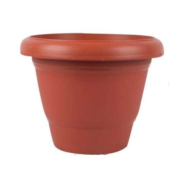 10 inch Round Plastic Pots(Brown) - set of 5