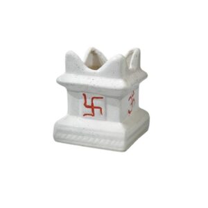 11cm Tulsi White Ceramic Pot with Satiya and Om Printed