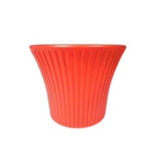 10 inch Round Plastic Sunrise(Red) Planters  – set of 6