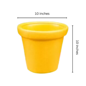 10 inches Crown Yellow Plastic Pot