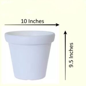 10 inches Crown White Plastic Pot