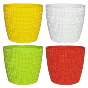 5.5 inches Mix Color Oslo Plastic Pot(Set of 4)