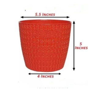 5.5 inches Red Oslo Plastic Pot