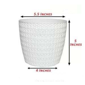 5.5 inches White Oslo Plastic Pot